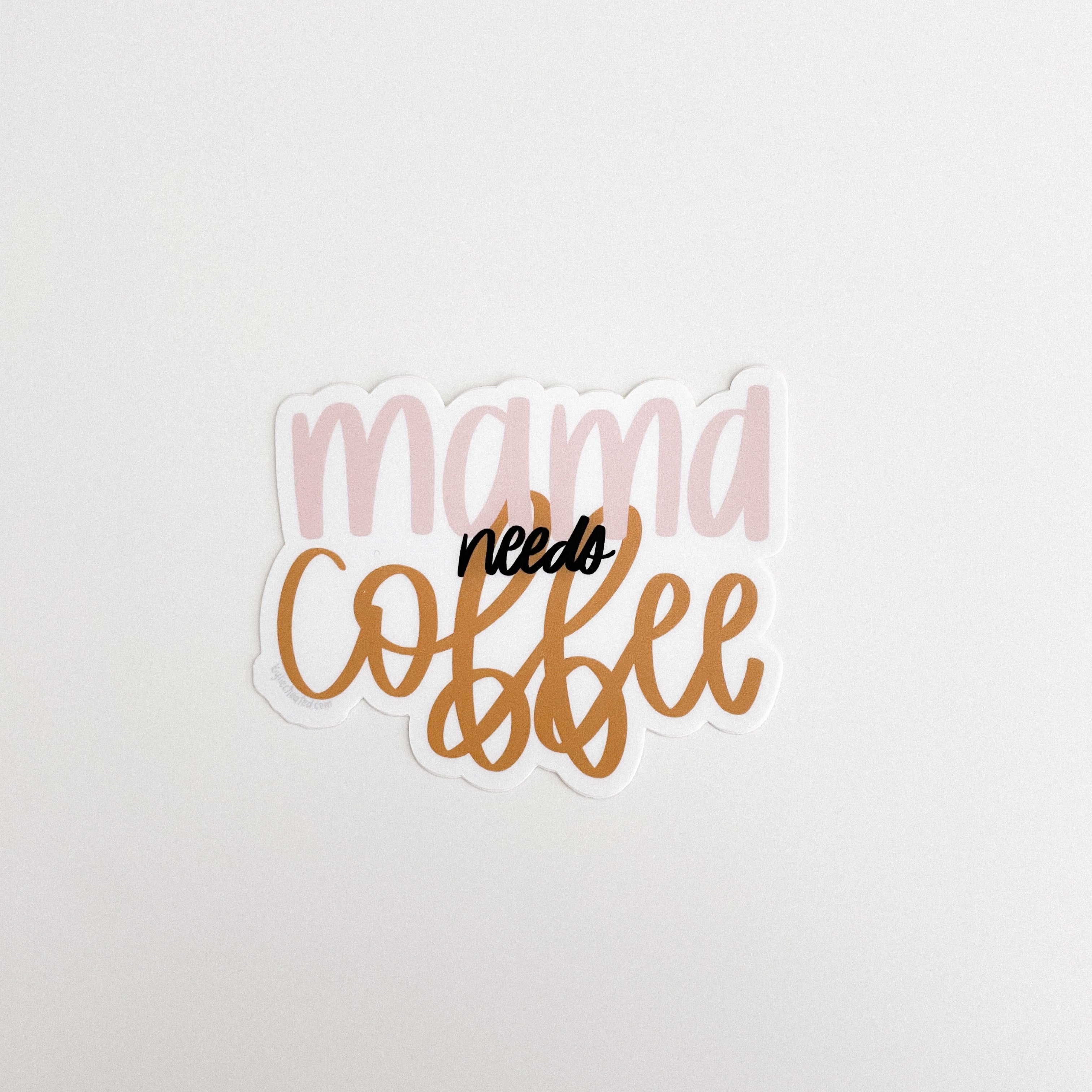 Mama Needs Coffee (black leopard) Sticker